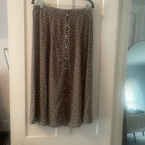 Size large maxi dressy skirt. Black brown and white pattern.